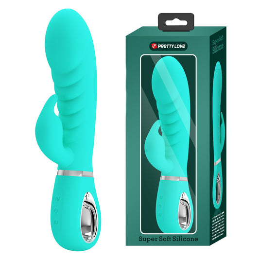 Prescott Super Soft Rabbit Silicone Vibrator - Vibrator -Teal | 6959532334944 | Available at EroticWarehouse.com