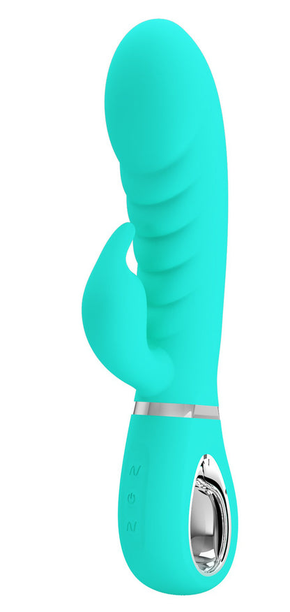 Prescott Super Soft Rabbit Silicone Vibrator - Vibrator -Teal | 6959532334944 | Available at EroticWarehouse.com