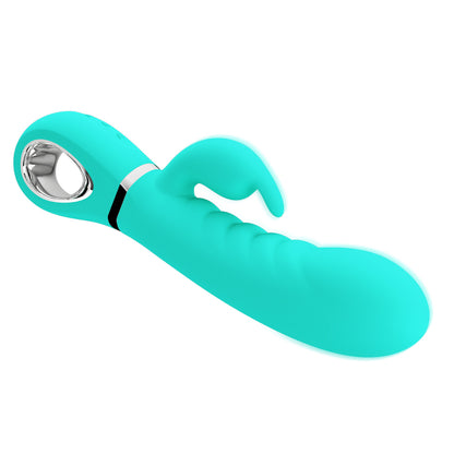 Prescott Super Soft Rabbit Silicone Vibrator - Vibrator -Teal | 6959532334944 | Available at EroticWarehouse.com