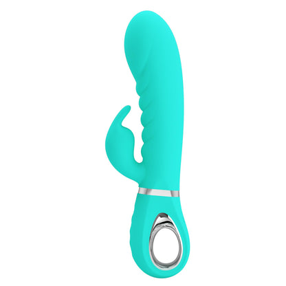 Prescott Super Soft Rabbit Silicone Vibrator - Vibrator -Teal | 6959532334944 | Available at EroticWarehouse.com
