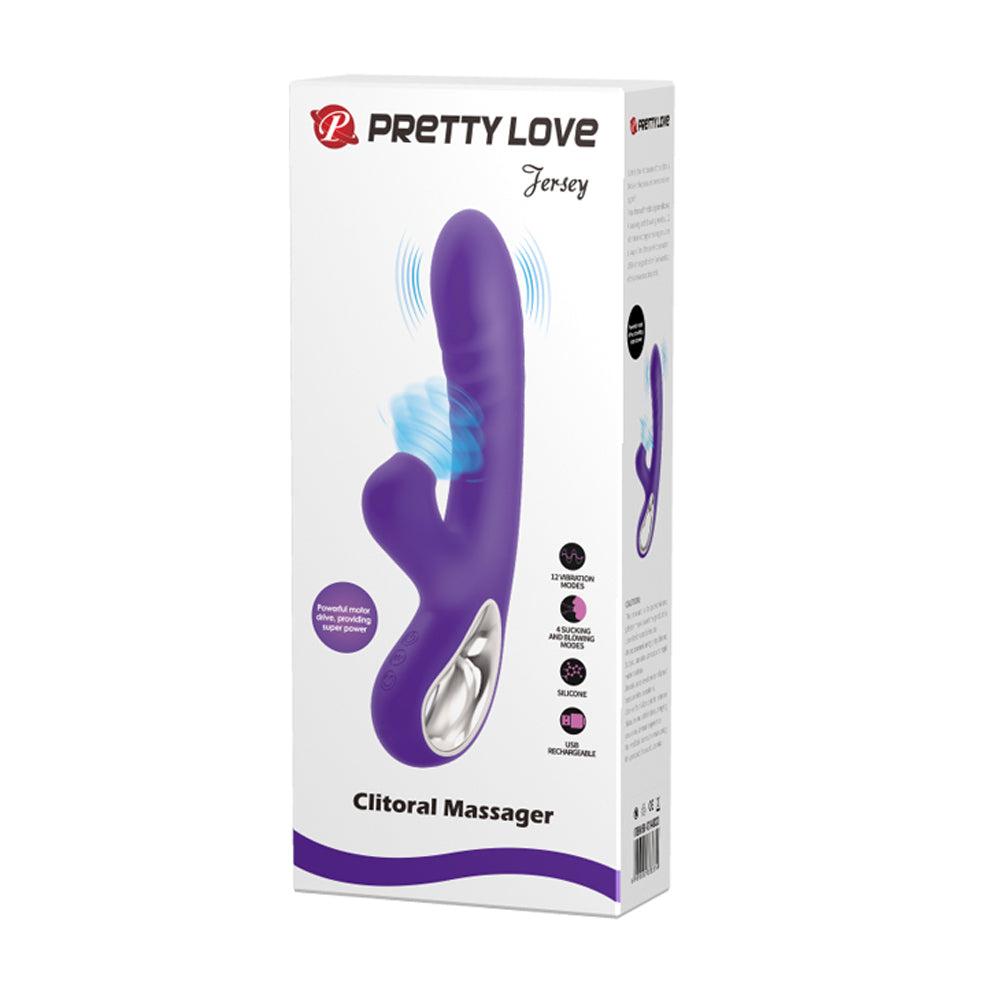 Pretty Love Jersey Sucking and Vibrating Rabbit - Purple | 6959532333374 | Available at EroticWarehouse.com