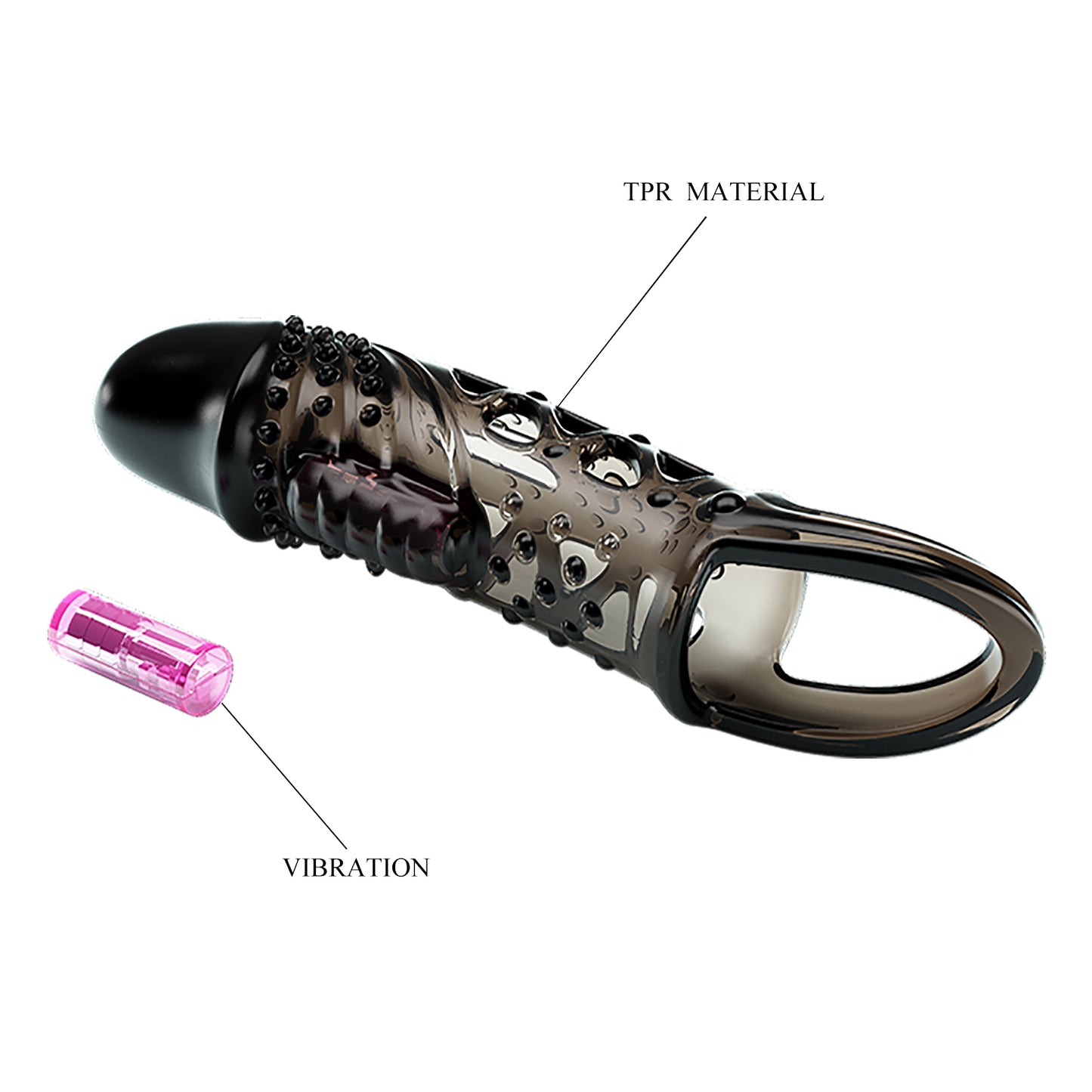 Pretty Love Penis Sleeve Cecelia - Black | 6959532333817 | Available at EroticWarehouse.com