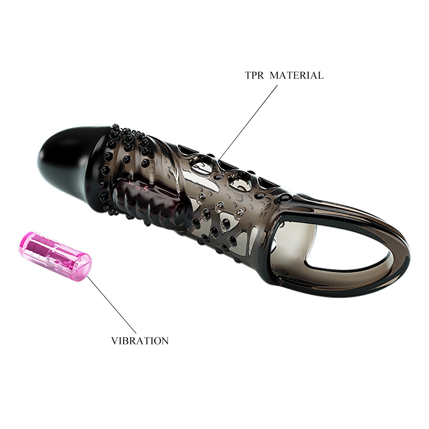 Pretty Love Penis Sleeve Cecelia - Black | 6959532333817 | Available at EroticWarehouse.com