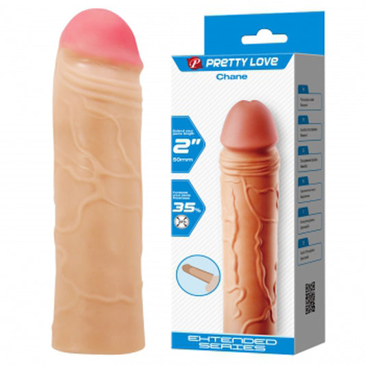 Chane Extended Penis Sleeve - Light by Pretty Love 6959532360387 available at EroticWarehouse.com