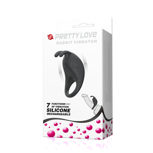 Pretty Love Rabbit Vibrator - Black | 6959532318913 | Available at EroticWarehouse.com