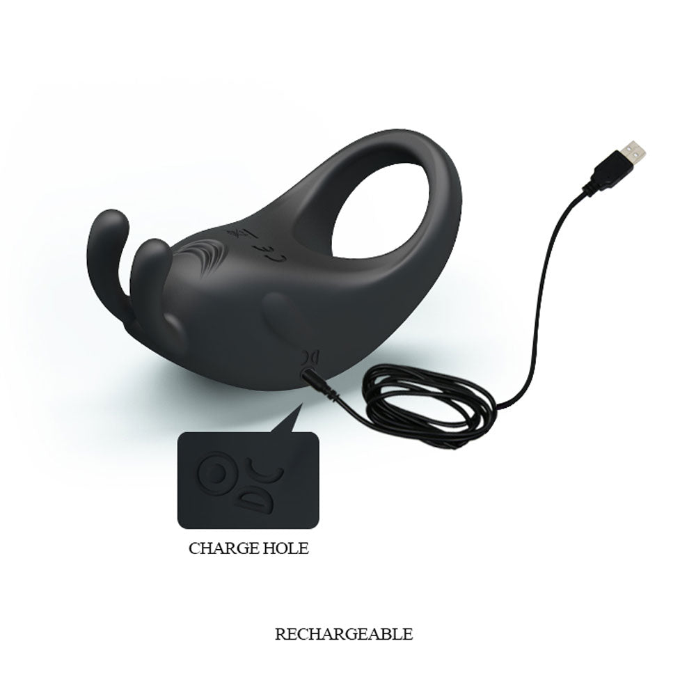 Pretty Love Rabbit Vibrator - Black | 6959532318913 | Available at EroticWarehouse.com