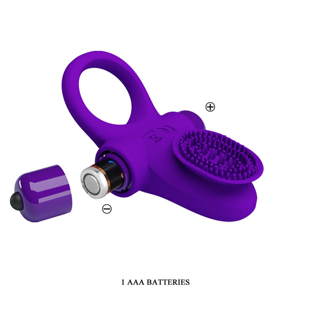Pretty Love Vibrating Cock Ring II - Purple | 6959532324235 | Available at EroticWarehouse.com