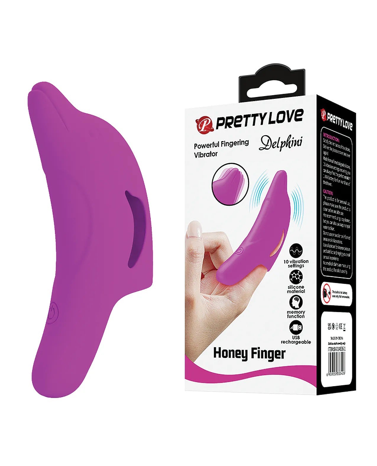 Delphini Dolphin Honey Finger Vibrator - Fuchsia | 6959532334081 | Available at EroticWarehouse.com