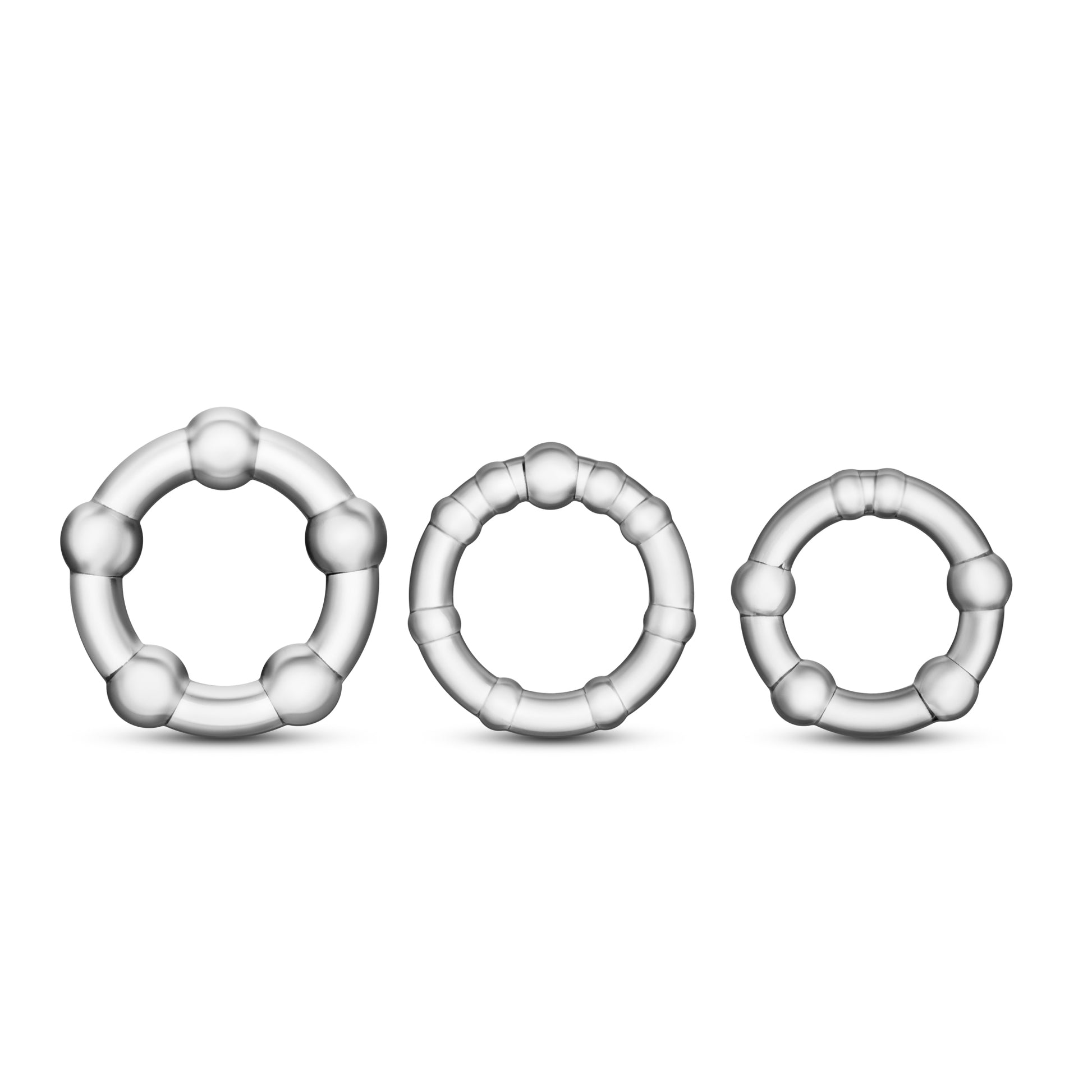 Stay Hard - Beaded Cock Rings - 3 Pack - Clear | 853858007031 | Available at EroticWarehouse.com