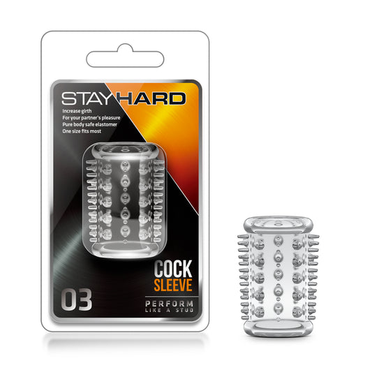 Stay Hard Cock Sleeve 03 - Clear | 853858007086 | Available at EroticWarehouse.com