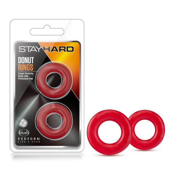 Stay Hard - Donut Rings - Red | 850002870244 | Available at EroticWarehouse.com