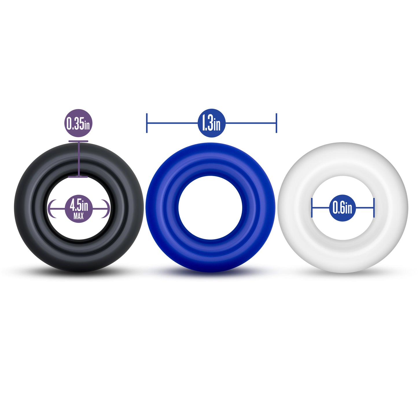 Stay Hard Donut Rings - 3 Pack | 853858007116 | Available at EroticWarehouse.com