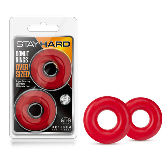 Stay Hard - Donut Rings Oversized - Red | 850002870251 | Available at EroticWarehouse.com