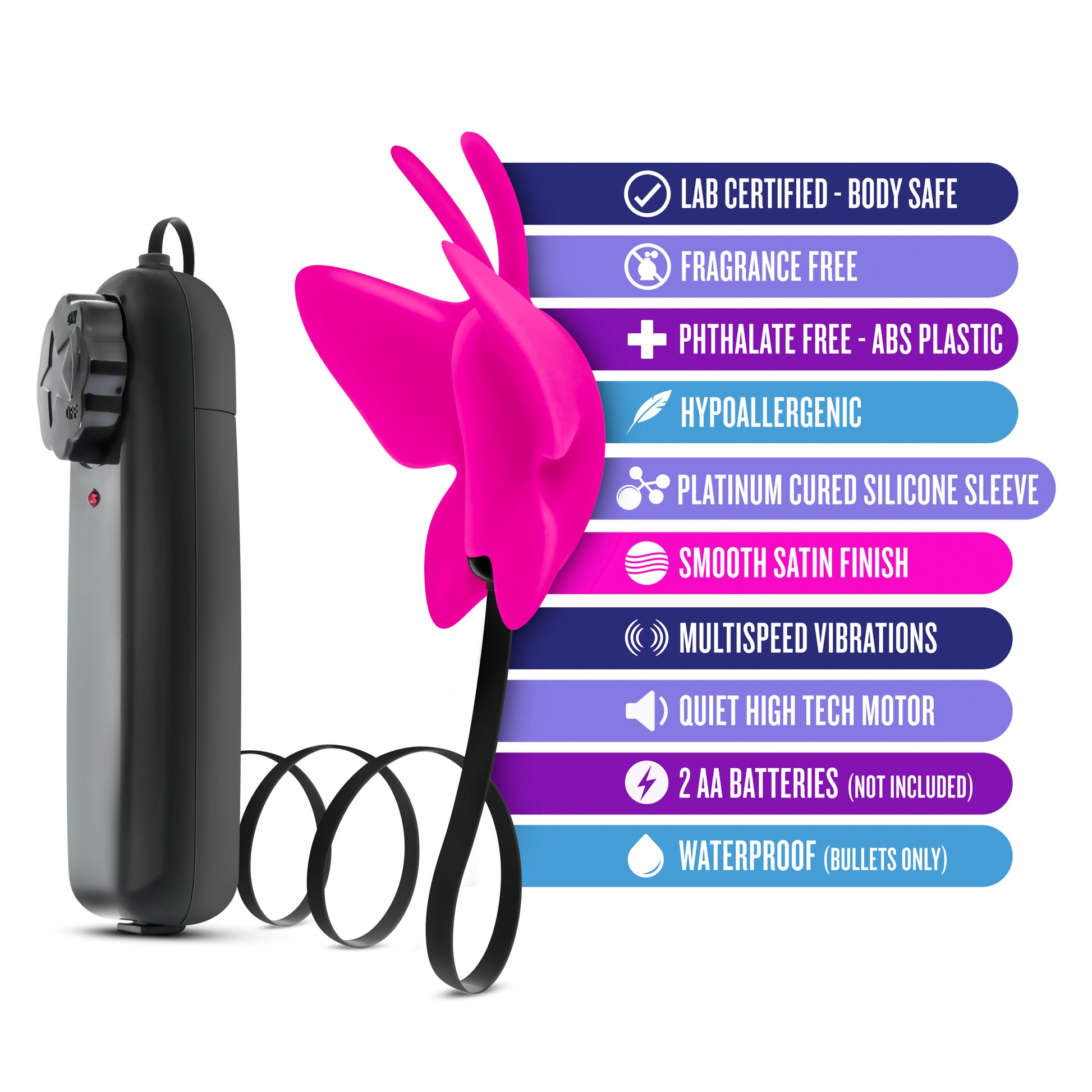 Luxe- Butterfly Teaser - Fuschia | 702730696941 | Available at EroticWarehouse.com