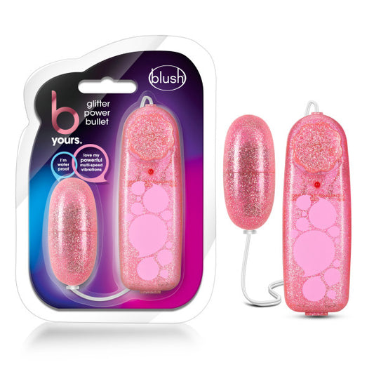 B Yours - Glitter Power Bullet - Pink | 819835024743 | Available at EroticWarehouse.com