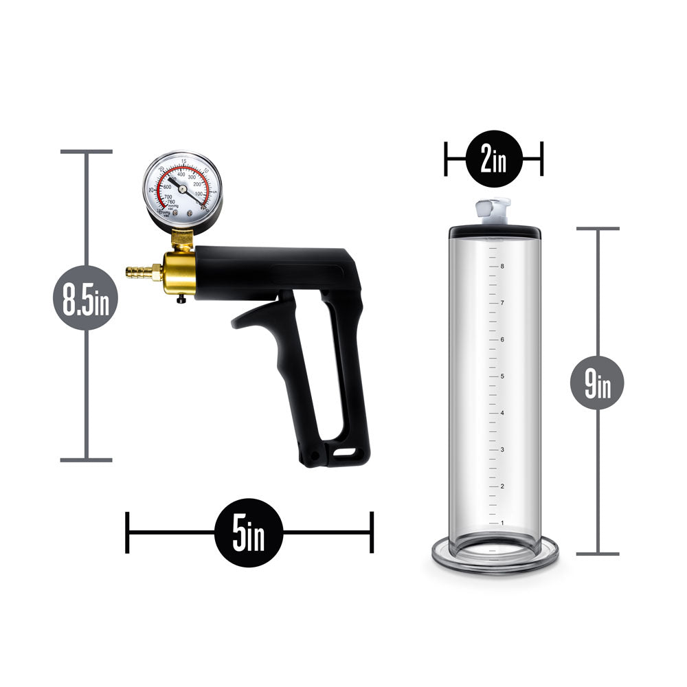 Performance - Vx7 Vacuum Penis Pump With Brass Trigger & Pressure Gauge - Clear | 853858007871 | Available at EroticWarehouse.com