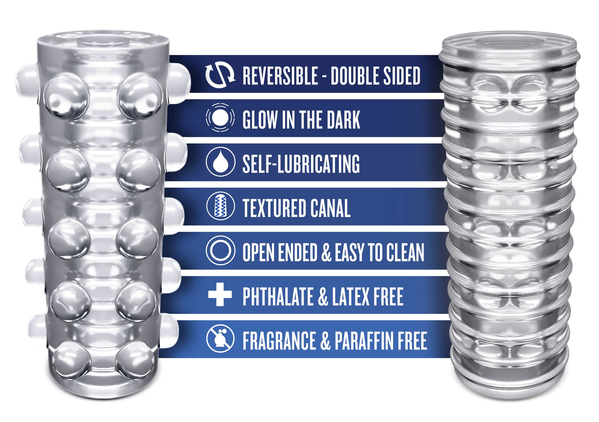 Rize - Swich - Glow in the Dark Self -Lubricating Stroker - Clear | 819835029274 | Available at EroticWarehouse.com