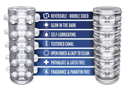 Rize - Swich - Glow in the Dark Self -Lubricating Stroker - Clear | 819835029274 | Available at EroticWarehouse.com