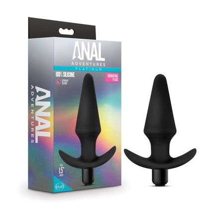 Anal Adventures Platinum - Silicone Vibrating Plug - Black | 819835027843 | Available at EroticWarehouse.com