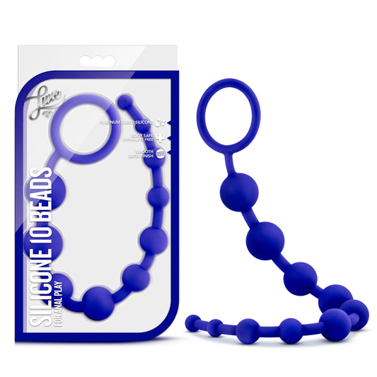 Luxe Silicone 10 Beads - Indigo | 702730691328 | Available at EroticWarehouse.com