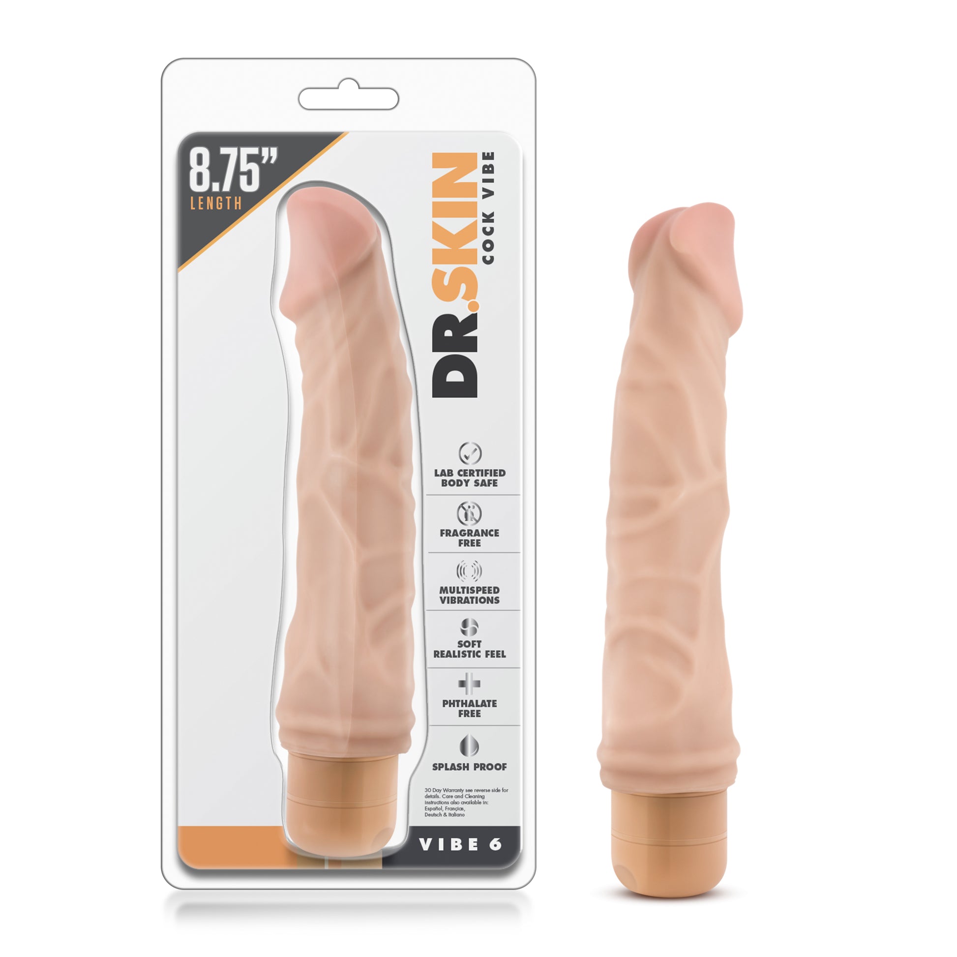 Dr. Skin - Cock Vibe 6 - Beige | 735380113131 | Available at EroticWarehouse.com