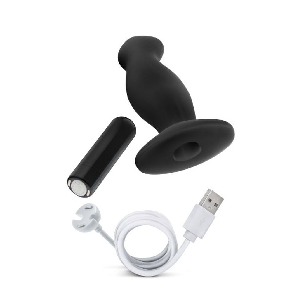 Anal Adventures - Platinum - Silicone Vibrating Prostate Massager 02 -Black | 819835026471 | Available at EroticWarehouse.com