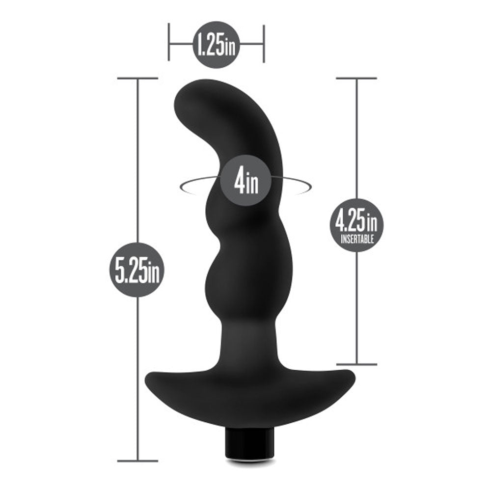 Anal Adventures - Platinum - Silicone Vibrating Prostate Massager 03 - Black | 819835026488 | Available at EroticWarehouse.com