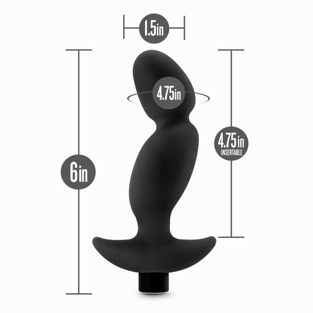 Anal Adventures - Platinum - Silicone Vibrating Prostate Massager 04 -Black | 819835026495 | Available at EroticWarehouse.com