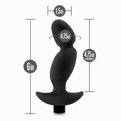 Anal Adventures - Platinum - Silicone Vibrating Prostate Massager 04 -Black | 819835026495 | Available at EroticWarehouse.com