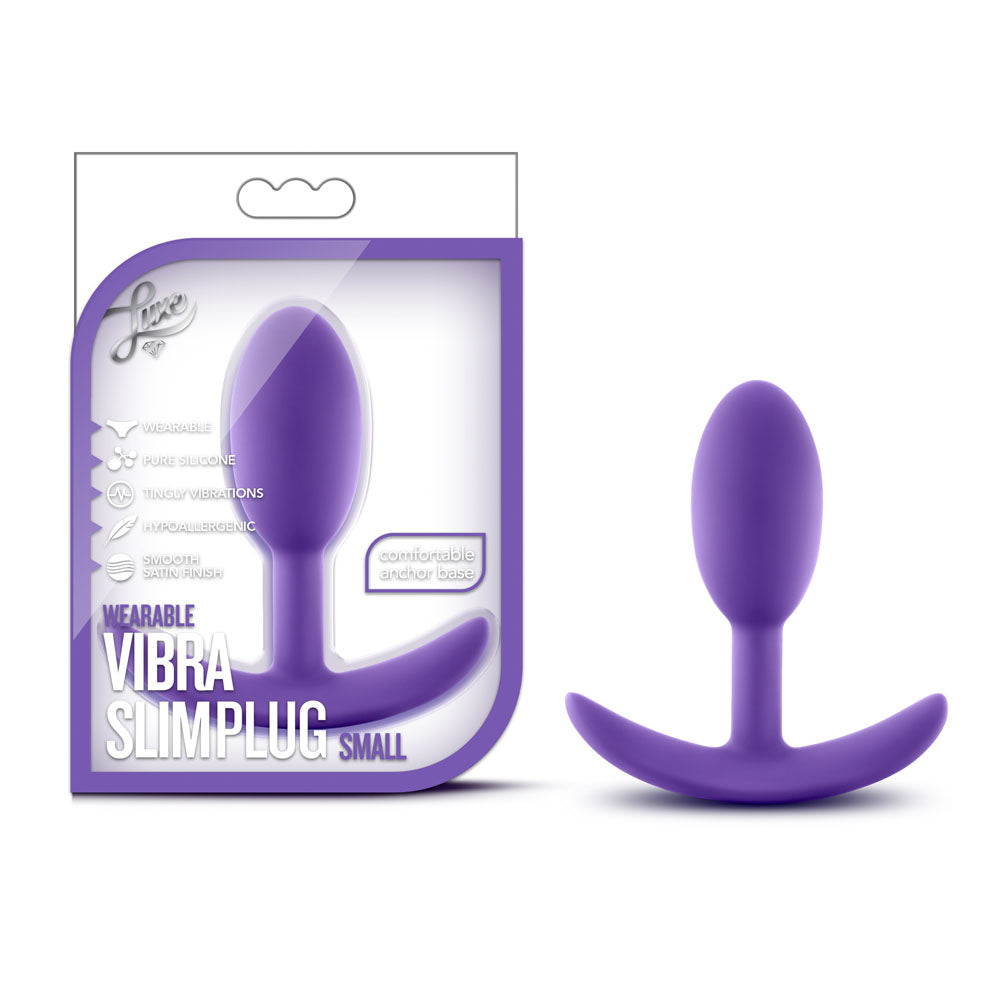 Luxe - Wearable Vibra Slim Plug - Small - Purple | 819835022817 | Available at EroticWarehouse.com