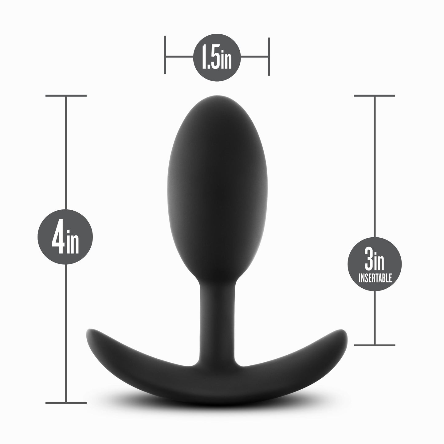 Anal Adventures - Platinum - Silicone Vibra Slim Plug -Medium - Black | 819835026419 | Available at EroticWarehouse.com