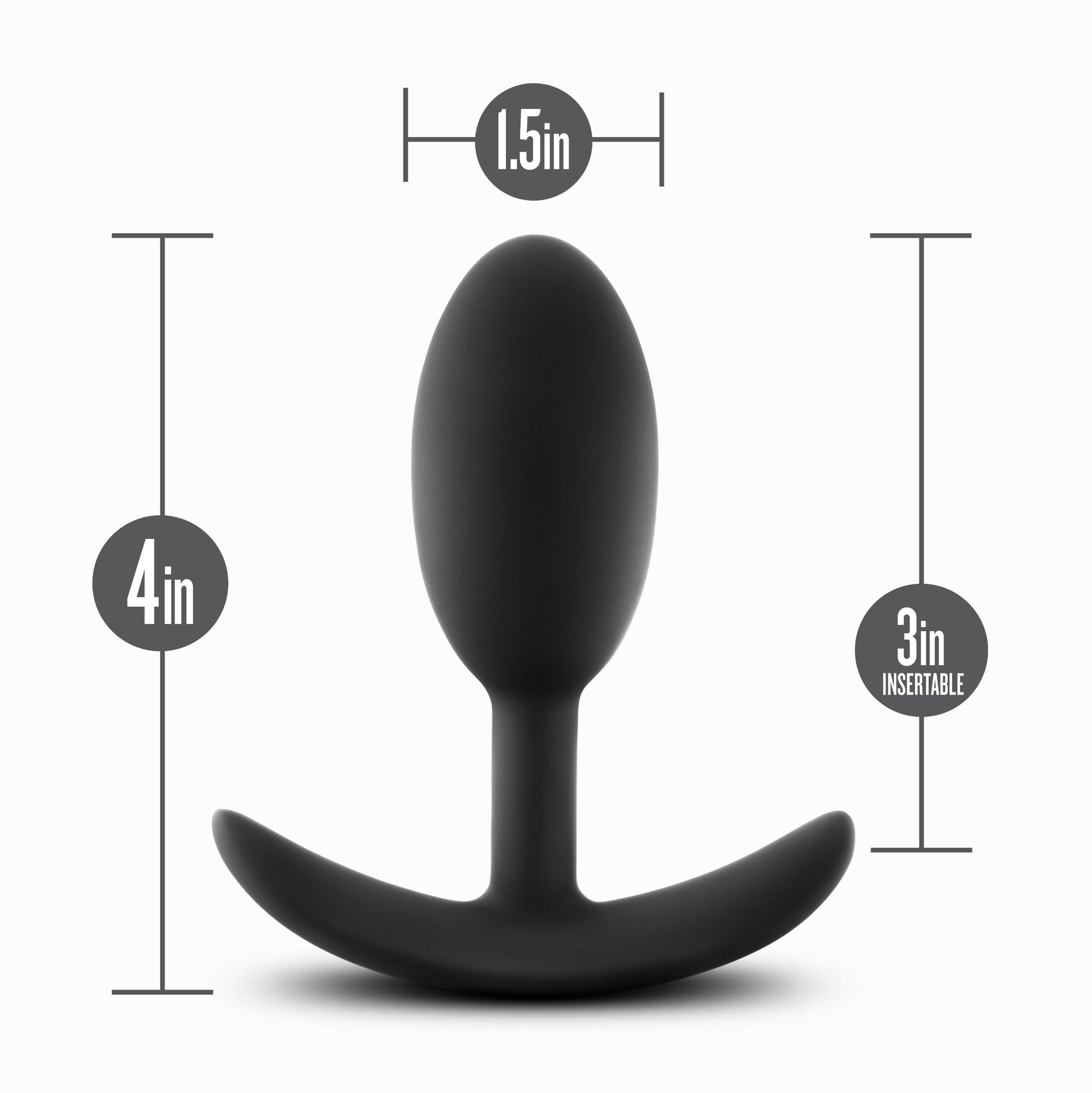 Anal Adventures - Platinum - Silicone Vibra Slim Plug -Medium - Black | 819835026419 | Available at EroticWarehouse.com