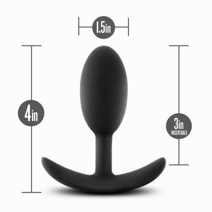 Anal Adventures - Platinum - Silicone Vibra Slim Plug -Medium - Black | 819835026419 | Available at EroticWarehouse.com