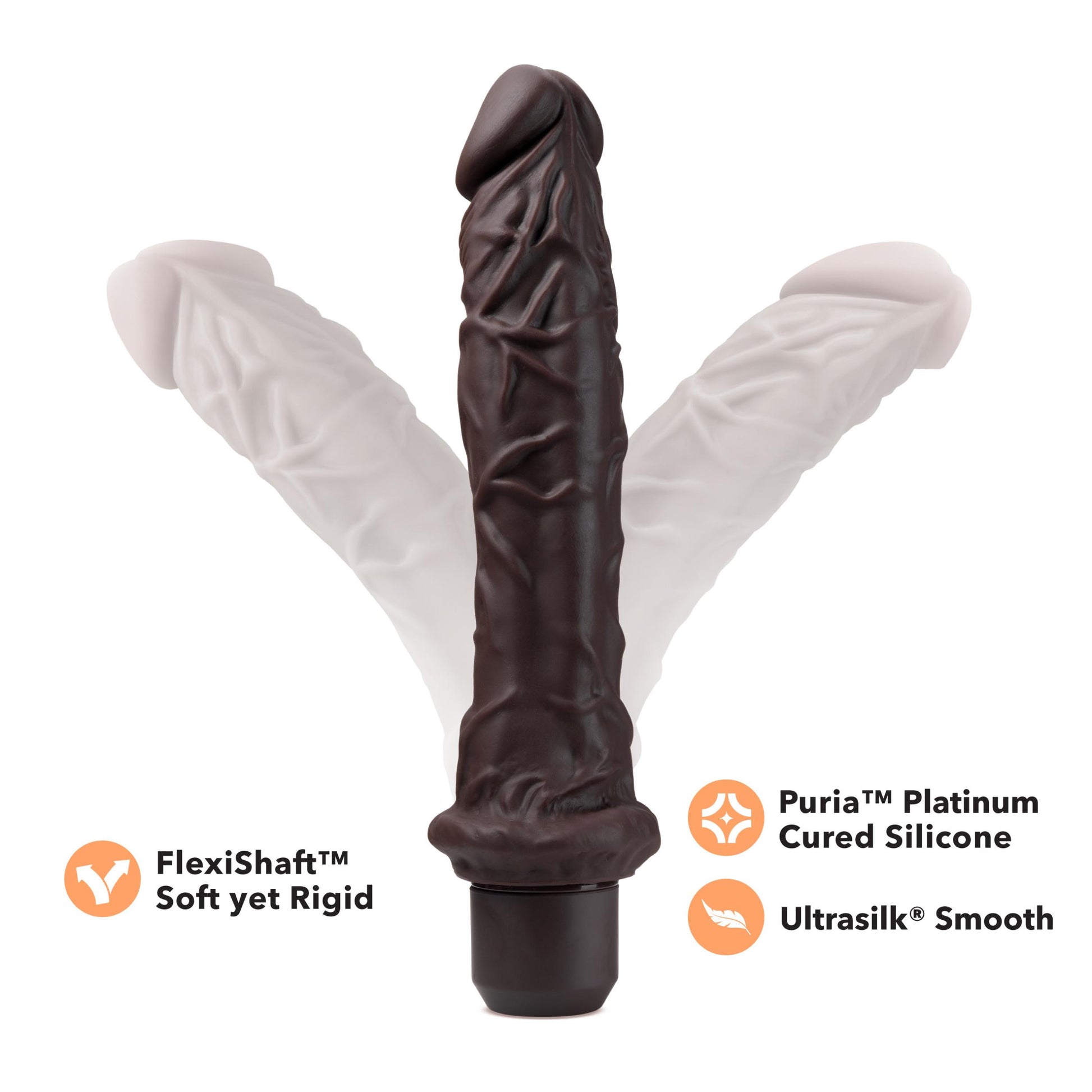 Dr. Skin Silicone - Dr. Richard - 9 Inch Vibrating Dildo - Brown | 819835029045 | Available at EroticWarehouse.com