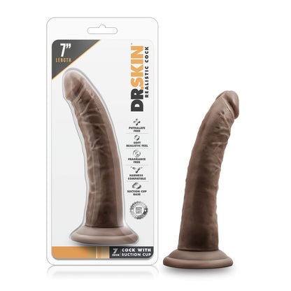 Dr. Skin - 7 Inch Cock With Suction Cup - Chocolate | 819835022428 | Available at EroticWarehouse.com