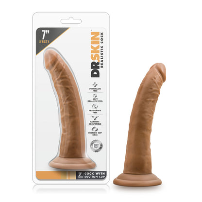 Dr. Skin - 7 Inch Cock With Suction Cup - Mocha | 819835022435 | Available at EroticWarehouse.com