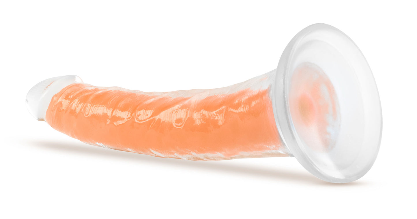 Neo Elite Glow in the Dark - Lavo - 7 Inch Silicone Dual Density Dildo - Neon Orange | 819835026044 | Available at EroticWarehouse.com