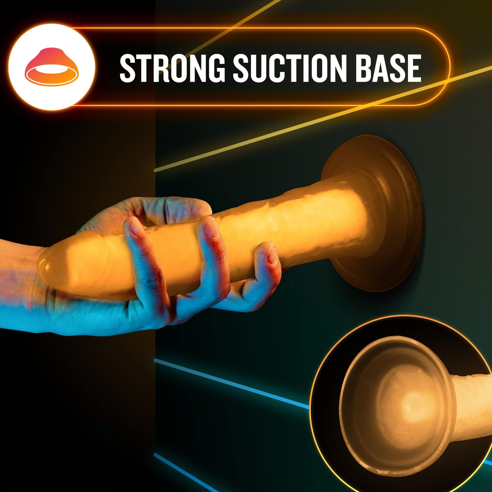 Neo Elite Glow in the Dark - Lavo - 7 Inch Silicone Dual Density Dildo - Neon Orange | 819835026044 | Available at EroticWarehouse.com
