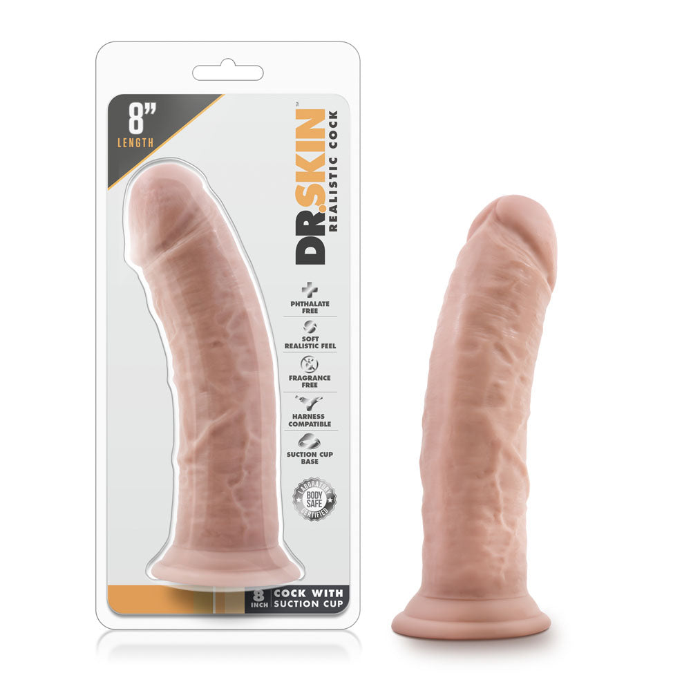 Dr. Skin - 8 Inch Cock W / Suction Cup - Vanilla | 819835021414 | Available at EroticWarehouse.com