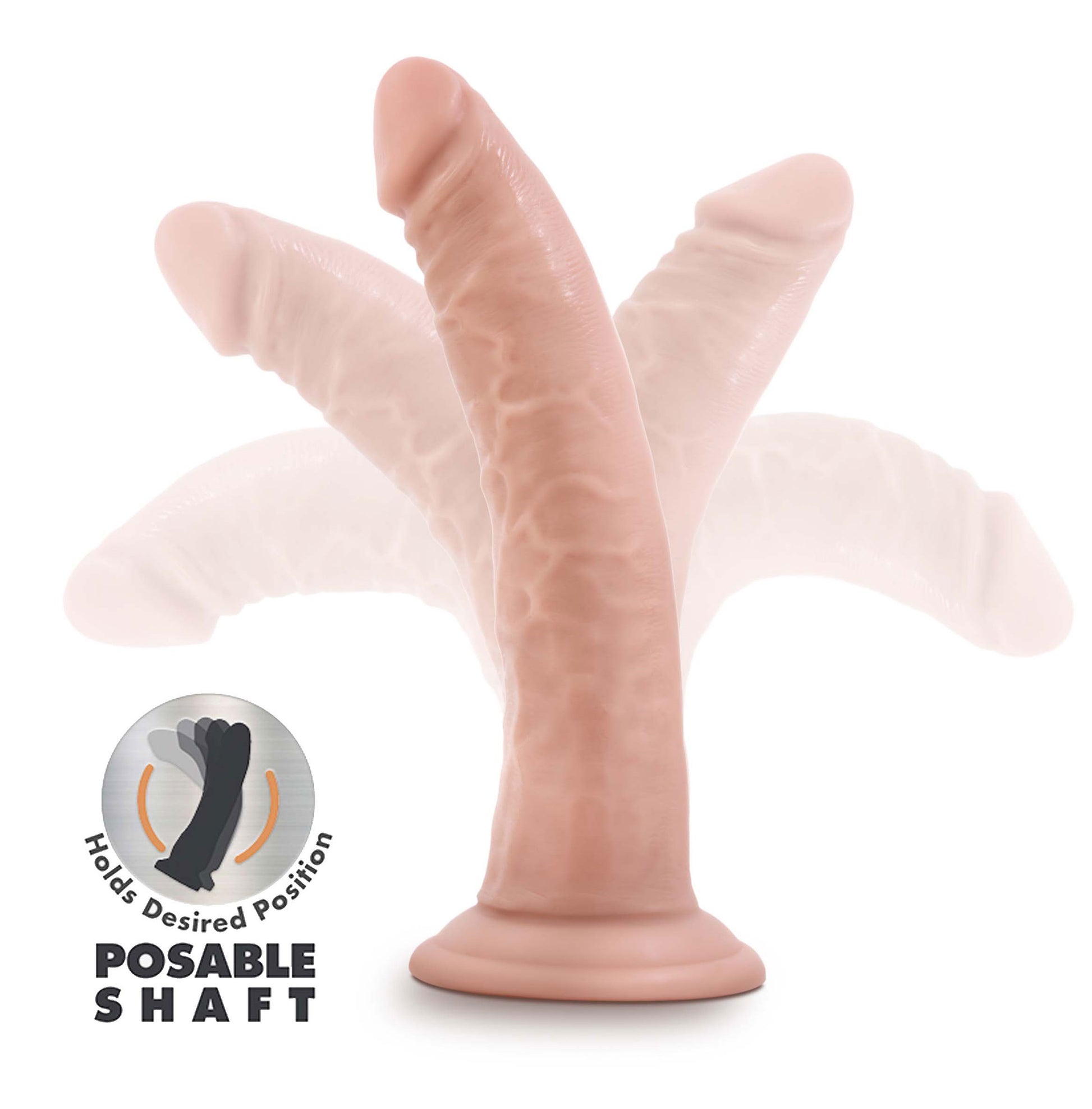 Dr. Skin Plus - 7 Inch Posable Dildo - Vanilla | 819835028444 | Available at EroticWarehouse.com