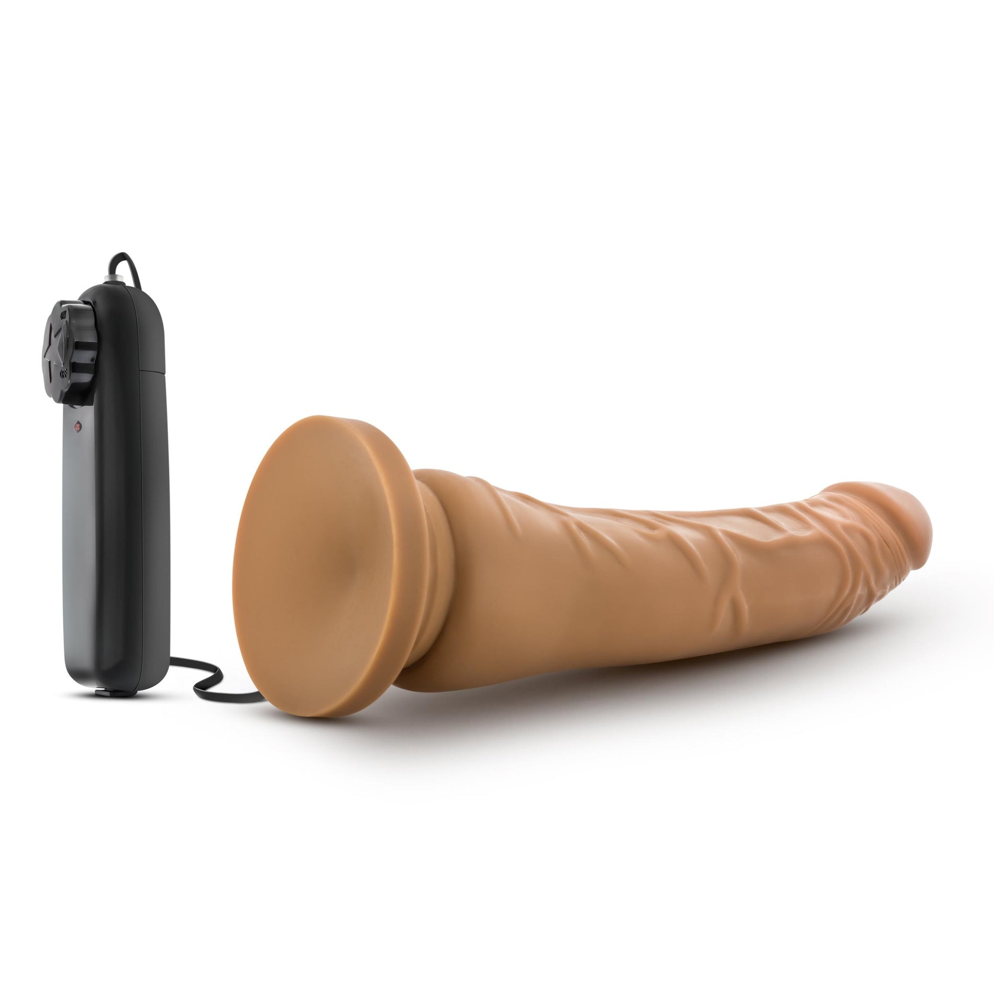 Dr. Skin - 8.5 Inch Vibrating Realistic Cock With Suction Cup - Mocha | 819835020806 | Available at EroticWarehouse.com