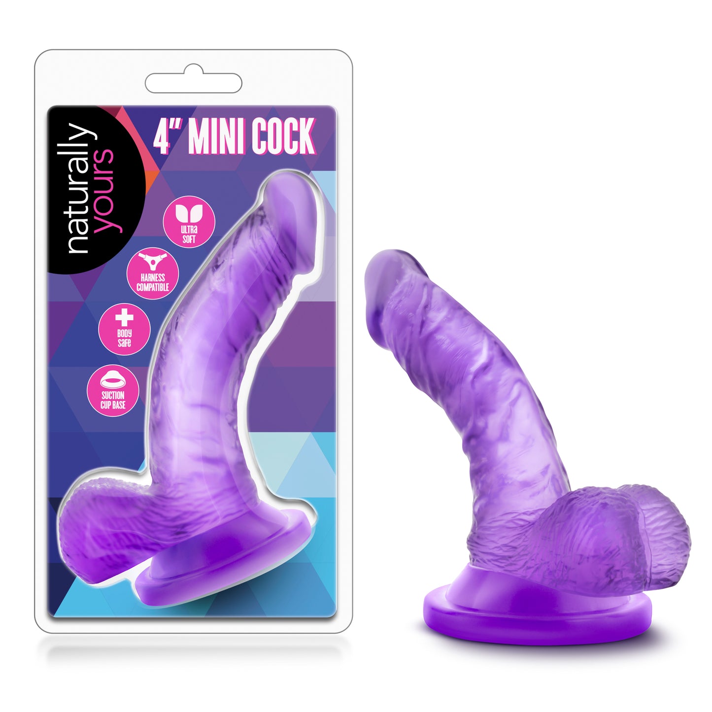Naturally Yours - 4 Inch Mini Cock - Purple | 819835020257 | Available at EroticWarehouse.com