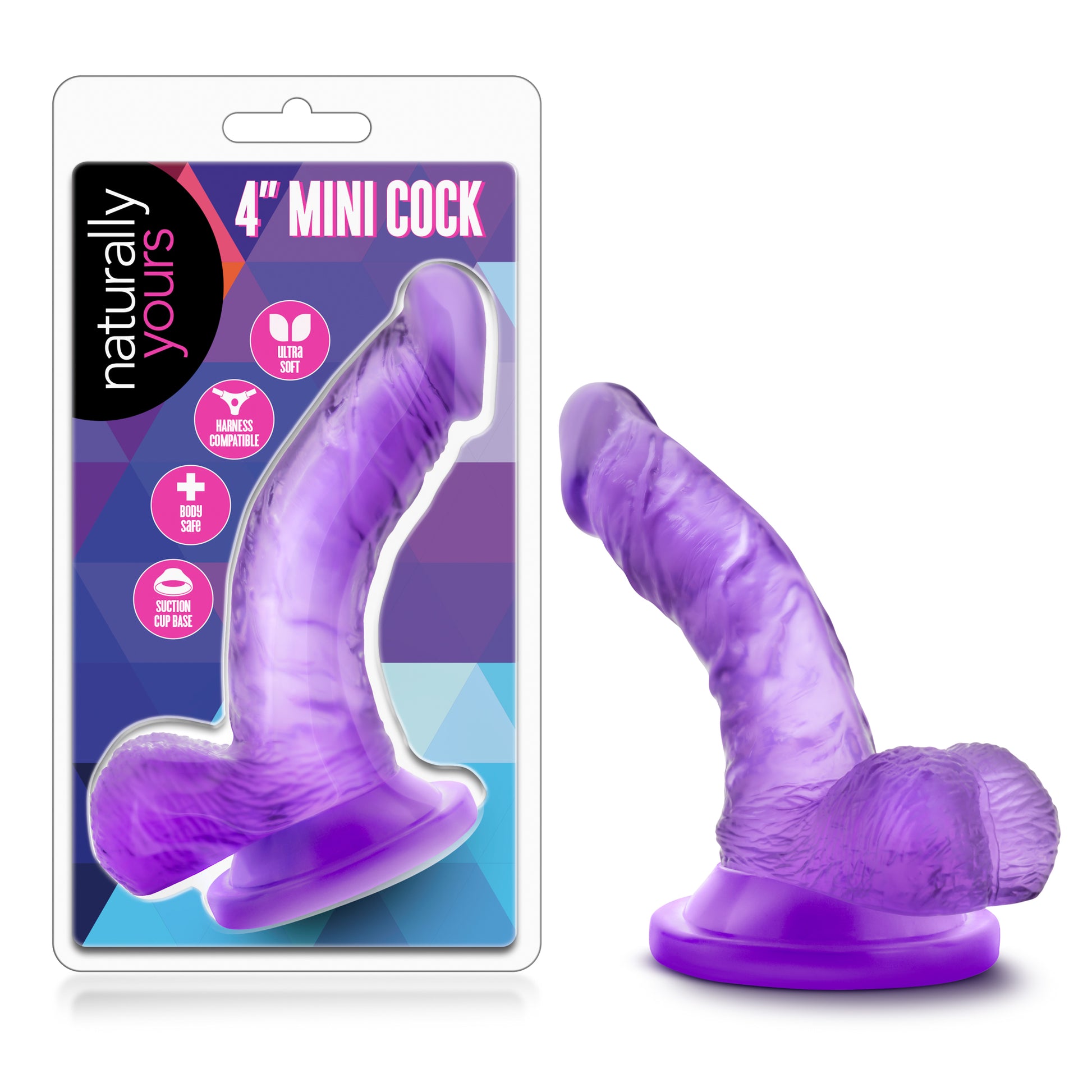 Naturally Yours - 4 Inch Mini Cock - Purple | 819835020257 | Available at EroticWarehouse.com