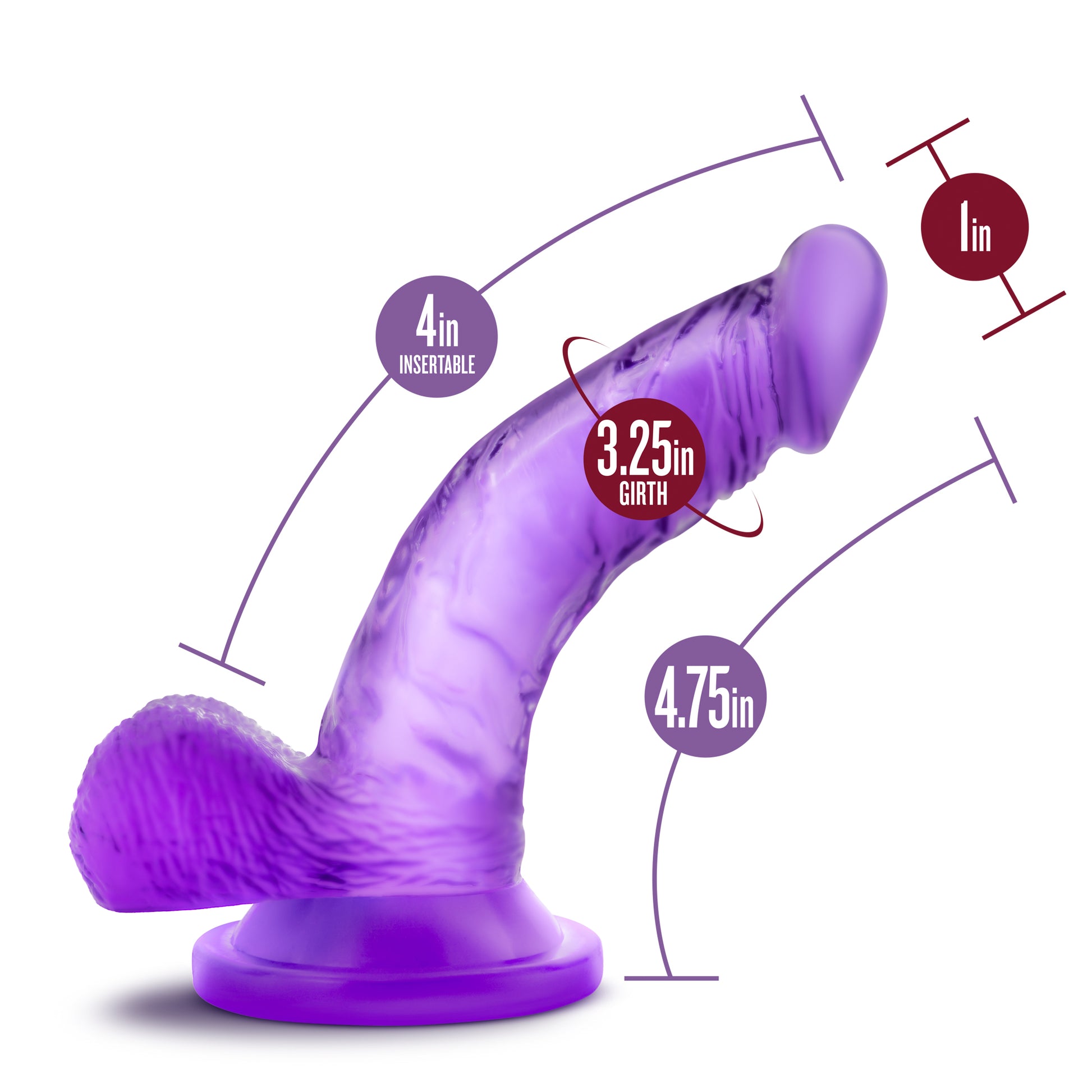 Naturally Yours - 4 Inch Mini Cock - Purple | 819835020257 | Available at EroticWarehouse.com