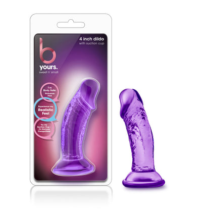 B Yours - Sweet n' Small 4 Inch Dildo With Suction Cup - Purple | 819835023166 | Available at EroticWarehouse.com