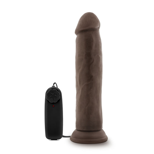 Dr. Skin - Dr. Throb - 9.5 Inch Vibrating Realistic Cock With Suction Cup - Chocolate | 819835022756 | Available at EroticWarehouse.com