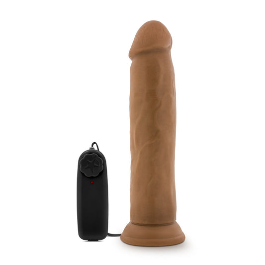 Dr. Skin - Dr. Throb - 9.5 Inch Vibrating Realistic Cock With Suction Cup - Mocha | 819835022763 | Available at EroticWarehouse.com