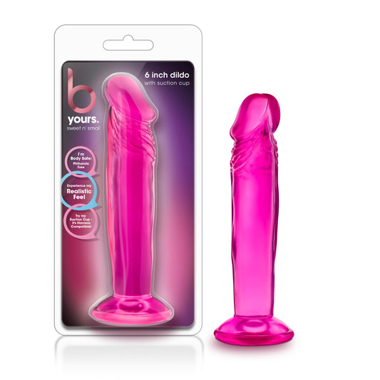 B Yours - Sweet n' Small 6 Inch Dildo With Suction Cup - Pink | 819835023098 | Available at EroticWarehouse.com