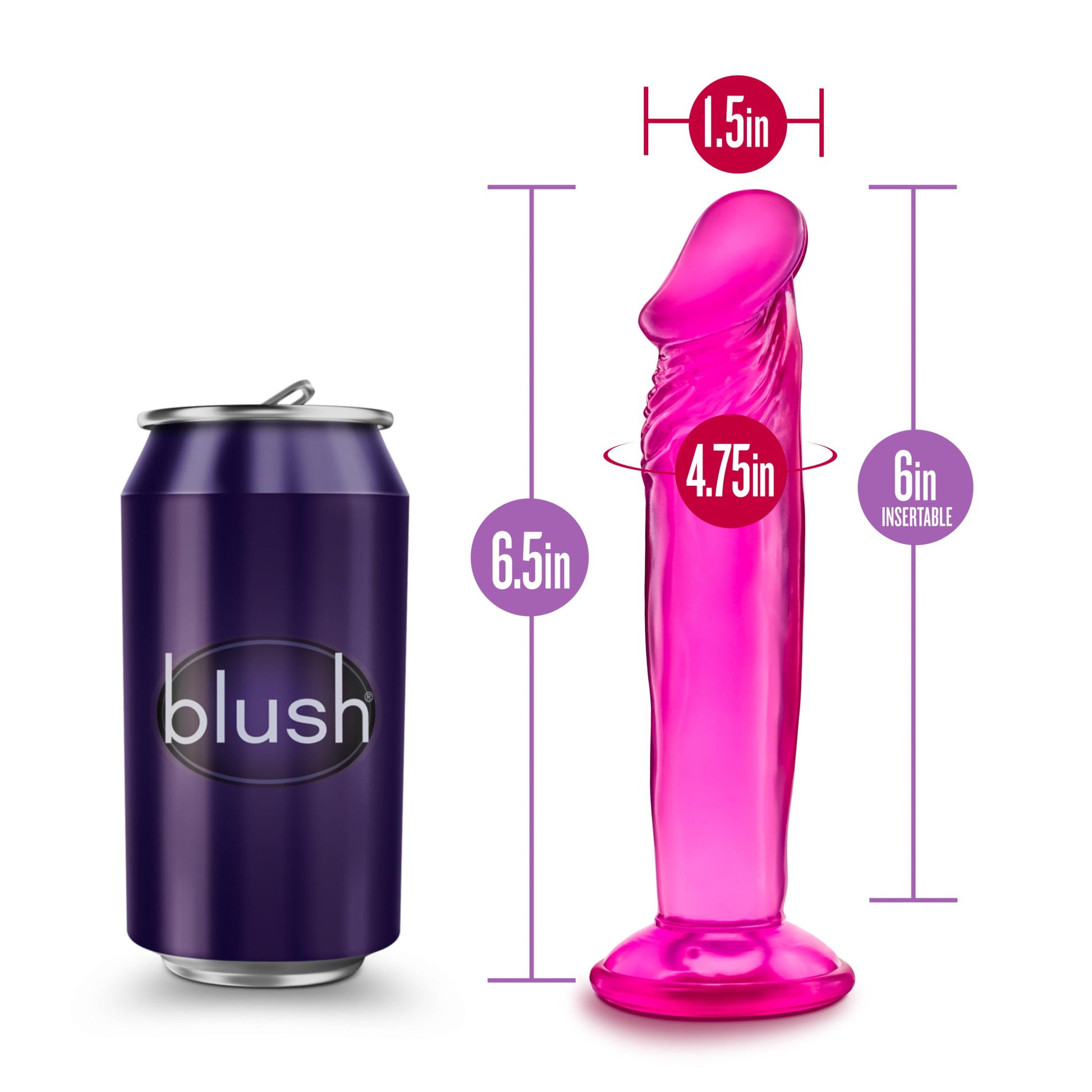 B Yours - Sweet n' Small 6 Inch Dildo With Suction Cup - Pink | 819835023098 | Available at EroticWarehouse.com