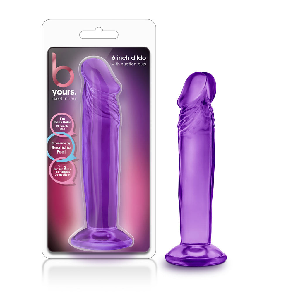 B Yours - Sweet n' Small 6 Inch Dildo With Suction Cup - Purple | 819835023104 | Available at EroticWarehouse.com